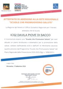 attestato scuole che promuovono salute
