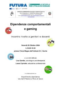 locandina incontro dipendenze