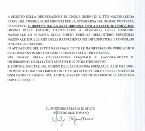 lutto nazionale